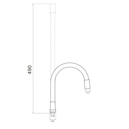 Гибкий излив для кухонного смесителя Savol S-CG09, зеленый, артикул S-CG09