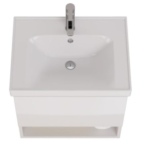 Тумба с раковиной подвесная Dreja Perfecto 60 см, белый, артикул 99-0806-com