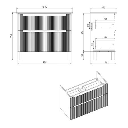 Тумба с раковиной подвесная Dreja Euphoria 100 см, бежевый, артикул 99.2020-com