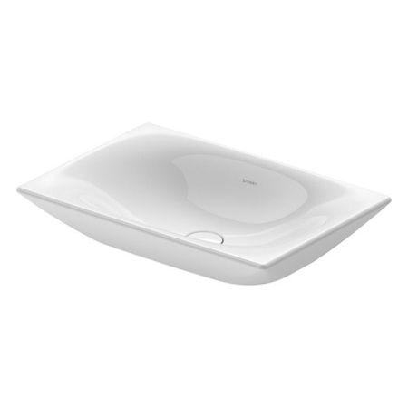Duravit Viu Раковина накладная 600х415х100мм, без перелива, без отв, с креплением, выпуск с керамической крышкой, цвет: белый, артикул 2358600000