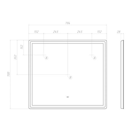 Зеркало VIGO Geometry Comfort 800, артикул 062