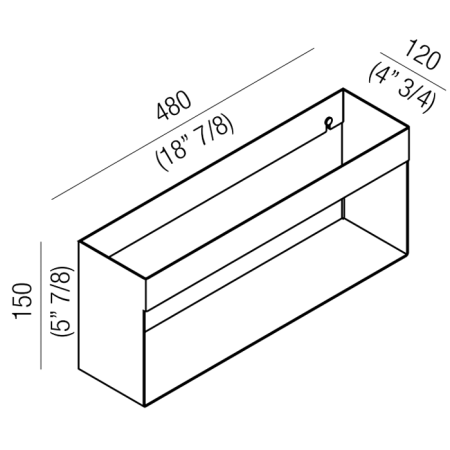 Agape 369 Полочка для аксессуаров, 48см, цвет: глянец, артикул A369206A