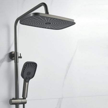 Душевая система Shevanik S6236T, оружейная сталь, артикул S6236T