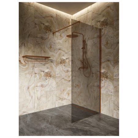 Душевая перегородка Knotlor WI090TG0RB 90х200, бронза