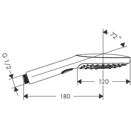 HG Raindance Select E Ручной душ , лейка 120мм, 1jet, ½;, цвет: белый матовый, артикул 26520700