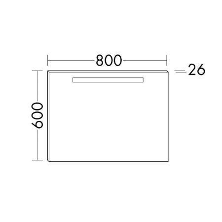 Burgbad  Зеркало Eqio  с подсветкой 800х600х26 мм ,корпус хром, артикул SIGP080