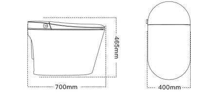 Электронный напольный унитаз-биде TIMO (TE-741B), артикул TE-741B