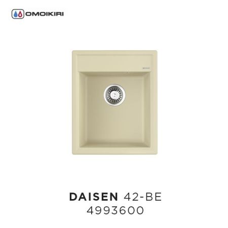 Мойка, OMOIKIRI, Daisen, ширина, мм-420, глубина, мм-510, высота, мм-215, тип установки-встраиваемый, отверстия для смесителя-3 промаркированных, с переливом, сифон и донный клапан в комплекте, автоматический донный клапан приобретается отдельно, материал, артикул 4993600