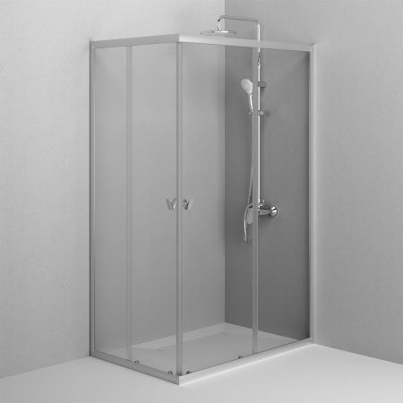 W87G-403-12080-MT Sunny душ огражд прямоугольн, раздвижн двери 120x80 серебро,стекло прозрачн