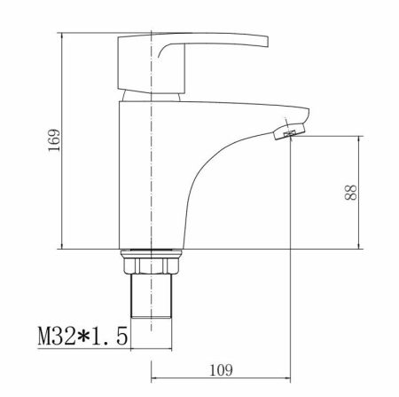 Смеситель для раковины FASHUN A1065, хром