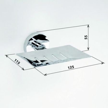 Мыльница OMEGA прямоугольная 125*55*115мм хром, артикул 104208082