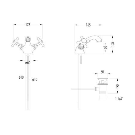 Devon&Devon Austin Смеситель для раковины . хром ., артикул UTAU910CR