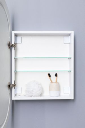 Зеркальный шкаф Aquanet Монте 50 белый, с LED подсветкой, артикул 00344787