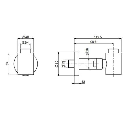Fima Carlo Frattini Colonne doccia Подвод воды, настенный, цвет: хром, артикул F2123CR