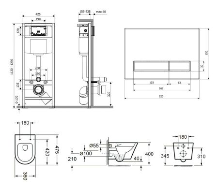 Комплект 7 в 1 Relfix Biore Compacto Rimless 75110158, артикул 75110158