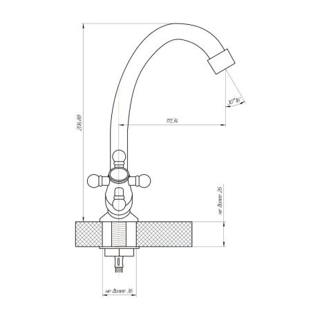 Смеситель для кухни Сантаком stOMEGA 3310-3, хром