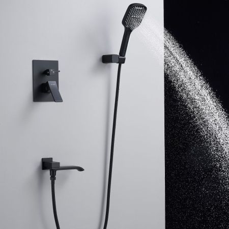 Душевая система встраиваемая Shevanik S4035H, черный