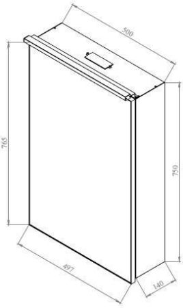 Зеркальный шкаф De Aqua Алюминиум 50 AL 501 050 G золото, артикул AL 501 050 G