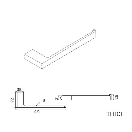 Полотенцедержатель Knotlor TH101GM, оружейная сталь