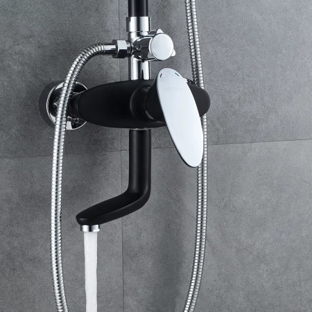 Душевая система Shevanik S9836H, черный/хром