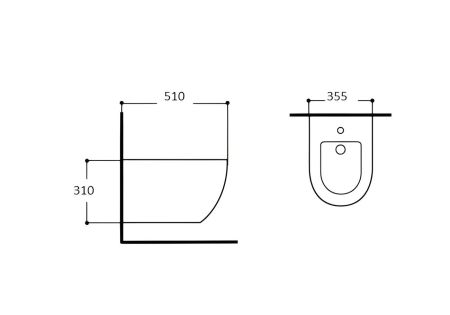 Биде подвесное Aquatek ЕВРОПА AQ1016-MG 510*355*310, цвет серый матовый, артикул AQ1016-MG
