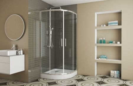 Душевой уголок Bravat Drop 90x90 BS090.1200A профиль Хром стекло прозрачное, артикул BS090.1200A