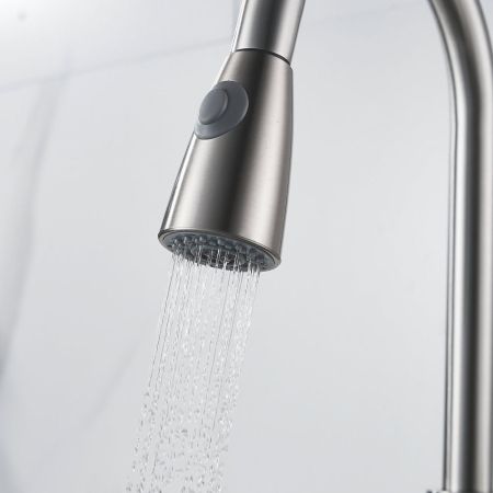 Смеситель для кухни с выдвижным изливом Raffine F213L, сатин