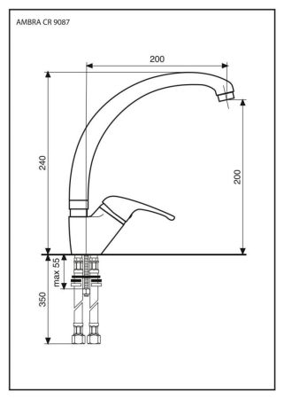 Emmevi Ambra, смеситель для кухни, цвет хром, артикул 9087/CR