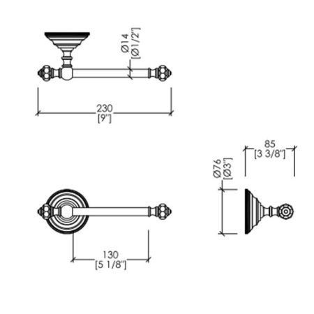 Devon Gemstone Держатель туалетной бумаги 230мм, цвет никель блестящий, артикул GEM711NK