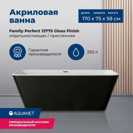 Акриловая ванна Aquanet Family Perfect 170x75 13775-GW-MB, артикул 13775-GW-MB
