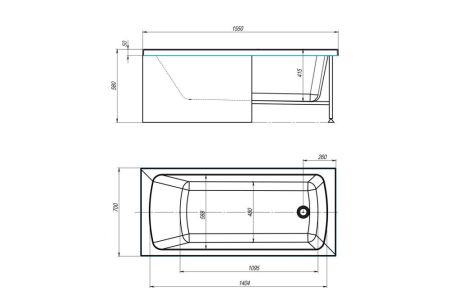 Акриловая ванна Royal Bath  VIENNA RB953502 155x70x58, артикул RB953502