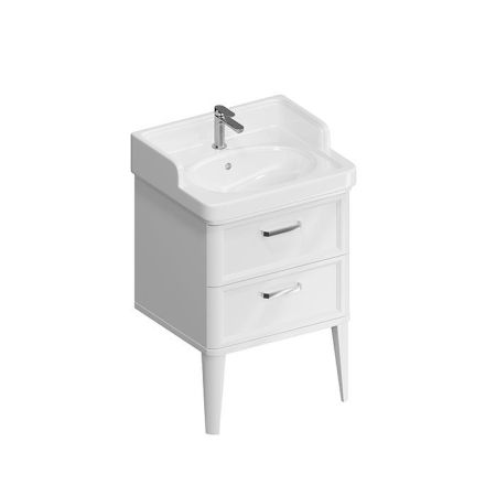 Kerama Marazzi Тумба POMPEI напольная с 2 ящиками 60, белая глянцевая, артикул PO.N.60.2\WHT