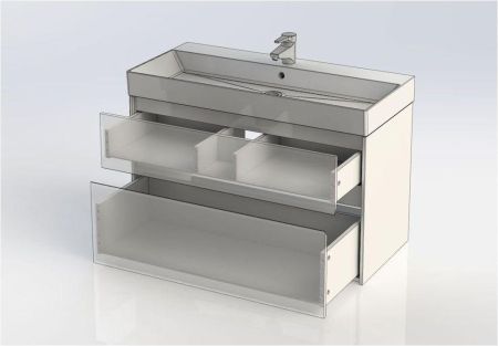 Тумба с раковиной Aquanet Бруклин 100 белый, артикул 00212599