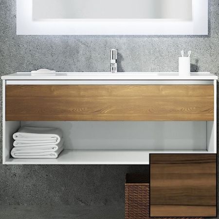 Тумба с раковиной SanVit Контур 100 kkont100 с фактурой под дерево подвесная Кедр, артикул kkont100