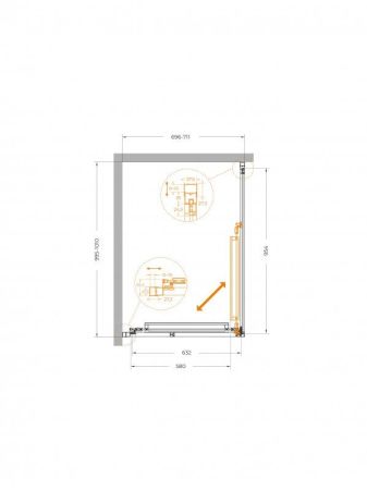 LUX-AH-FS-1-70/90-C-CR Душевой уголок, артикул LUX-AH-FS-1-70/90-C-CR