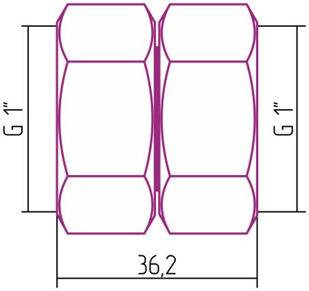 Комплект соединительный прямой G 1" НГ х G 1" НГ / 2 шт (Без покрытия)