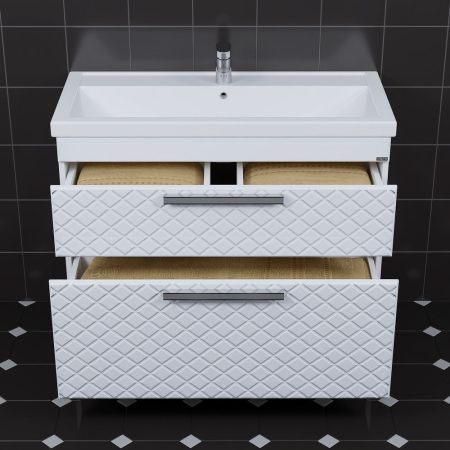 Тумба для умыв. "Калипсо 100" NEW 2 ящ. напол. (ум. Фостер 100), артикул 217011лN