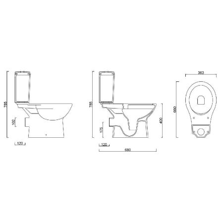 Унитаз компакт безободковый GURAL Carmina Slim с Soft Close CA48KLZ00&CA09RZV00