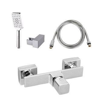 AQG QB, однорычажный смеситель для душа c набором для душа SETP, цвет хром