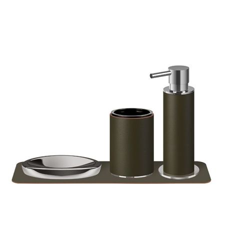 ADJ Диспенсер для жидкого мыла, D7xH19см., цвет: chrome/оливковый, артикул 4980.chrome/55