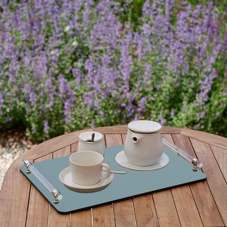 ADJ Поднос Asti, 45x30xH5 см., цвет: небесный/эвкалипт, фурнитура графит, артикул 4430A.50/60