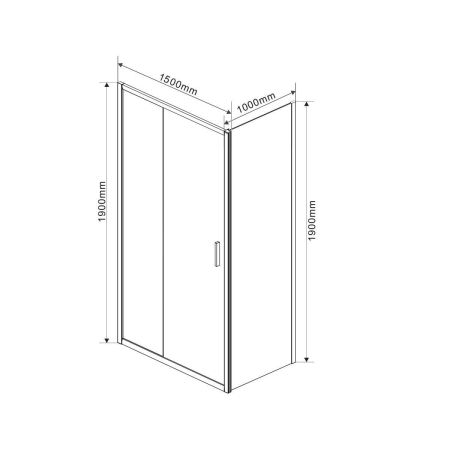 Душевые уголки Vincea Душевой уголок Garda VSR-1G1015CLB, 1500*1000, черный, стекло прозрачное, , шт, артикул VSR-1G1015CLB