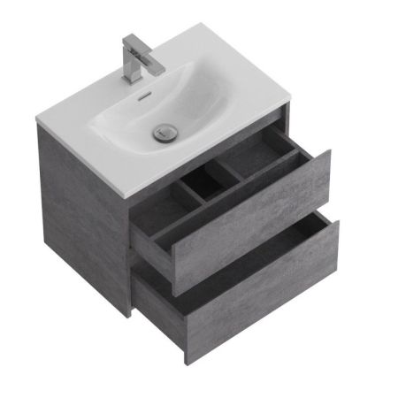 KRAFT 39 База под раковину подвесная с двумя выкатными ящиками, Rovere Tabacco, 600х390x500, KRAFT 39-600/390-2C-SO-RT, артикул KRAFT 39-600/390-2C-SO-RT