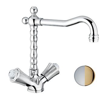 Смеситель для кухни Fiore VENERE SKY (SWAROVSKI®) 13CO0625, хром/золото