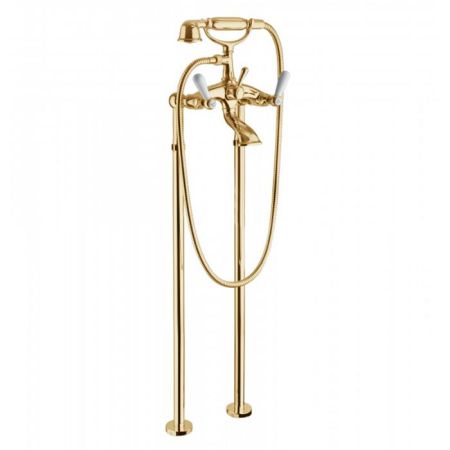 Bongio Oxford Lux Смеситель для ванны, цвет золото/белый фарфор, артикул 19528OR0L