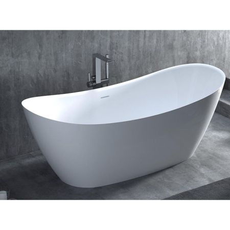 Salini NOEMI Ванна отдельностоящая 1700х750х690мм, донный клапан "Up&Down", сифон,  слив-перелив, мат-л: S-Sense, глянцевый, белый. Фурнитура: белая., артикул 101712G