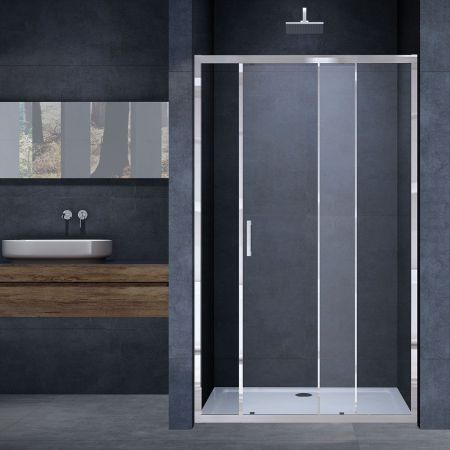 Душевая дверь Alpha VDS-3AL110CL, 1100, хром, стекло прозрачное, артикул VDS-3AL110CL