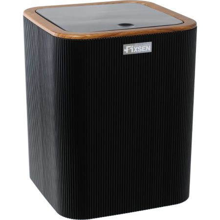 Ведро для мусора FIXSEN BLACK WOOD FX-401-6, черный/коричневый, артикул FX-401-6