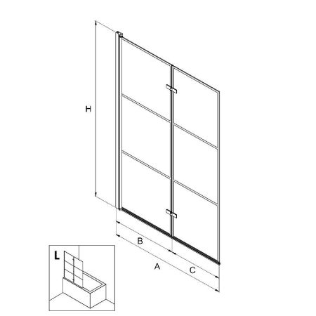 Шторка для ванны NEW TRENDY SUPERIA BLACK 100 см P-0054 L (черный), артикул P-0054