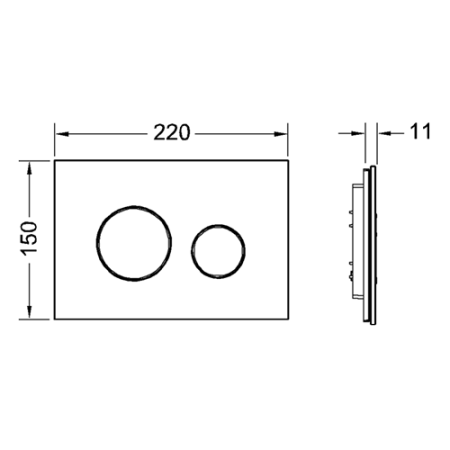 TECEloop стекло черное, клав. хром глянц., артикул 9240656
